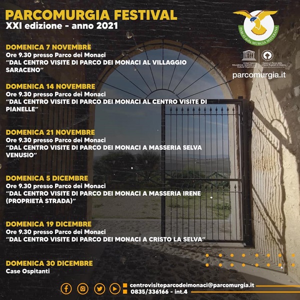 PARCO MURGIA FESTIVAL XXI EDIZIONE - DOMENICA 14 NOVEMBRE