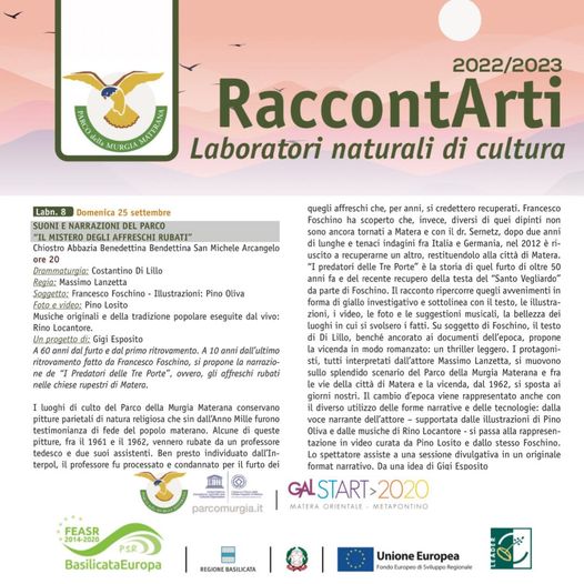 RACCONTARTI - Lab. n. 8 domenica 25 settembre 2022